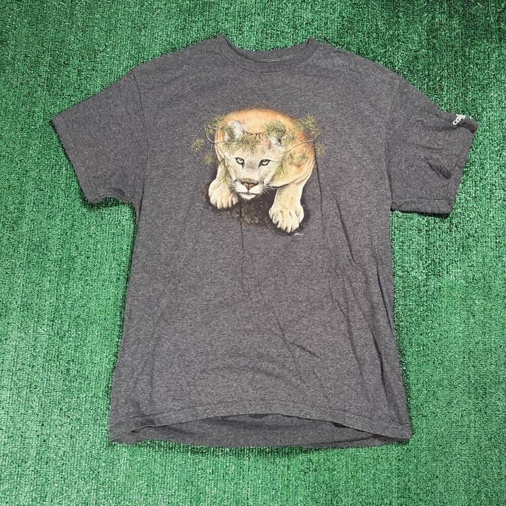 Calgary Zoo Cougar Graphic T-Shirt Heather Gray Size Large